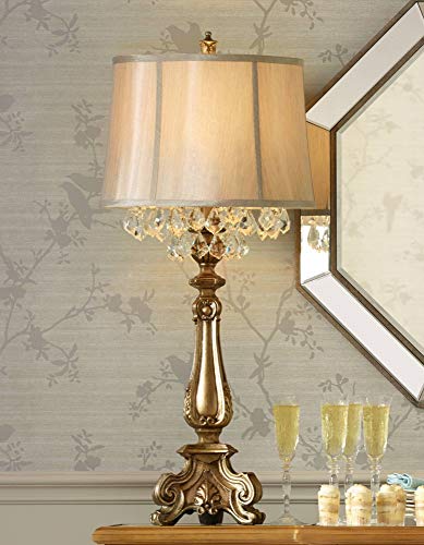 Elegant French Country Console Table Lamp - Antique Gold