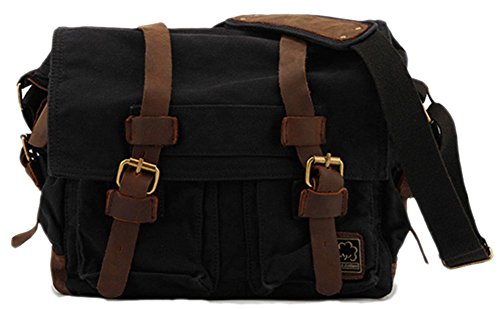 Canvas Leather Messenger Bag for Men, Military Travel | Classic Historia