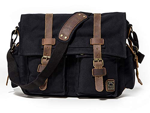 Canvas Leather Messenger Bag for Men, Military Travel | Classic Historia