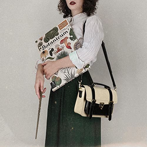 ECOSUSI Women Leather Satchel Crossbody Bag, Black/Beige 