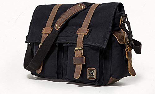 Canvas Leather Messenger Bag for Men, Military Travel | Classic Historia
