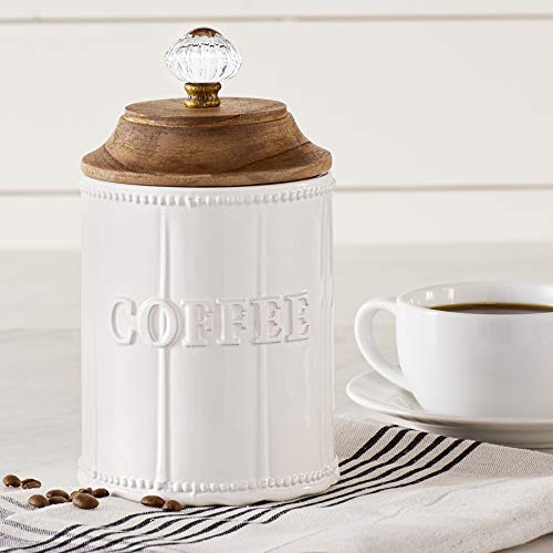 Wooden Coffee Canister with Door Knob Detail