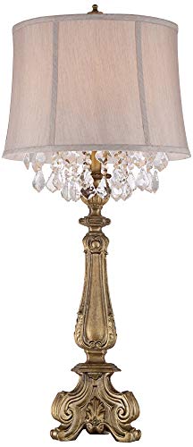 Elegant French Country Console Table Lamp - Antique Gold