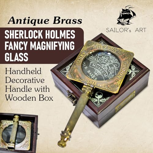 Sailor's Art Antique Brass Sherlock Holmes Magnifying Glass | Classic Historia