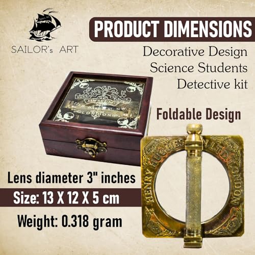 Sailor's Art Antique Brass Sherlock Holmes Magnifying Glass | Classic Historia