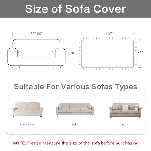 Elegant Damask Chenille Sofa Cover with Tassels 