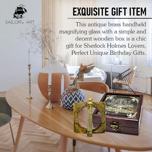 Sailor's Art Antique Brass Sherlock Holmes Magnifying Glass | Classic Historia