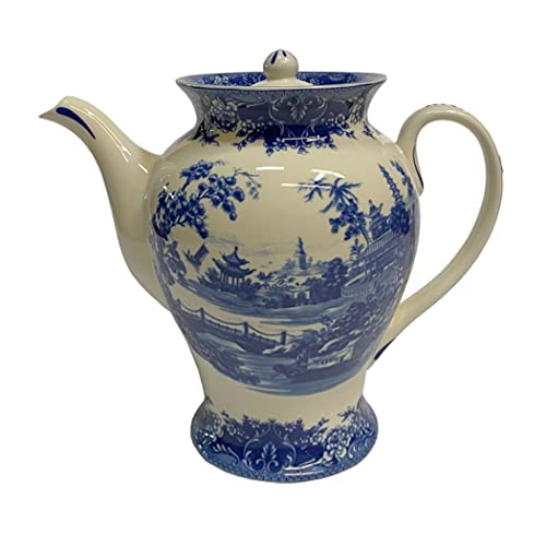 Blue Pagoda Transferware Porcelain Tea Set - Antique Reproduction | Classic Historia
