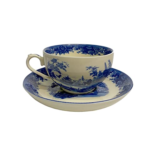 Blue Pagoda Transferware Porcelain Tea Set - Antique Reproduction | Classic Historia