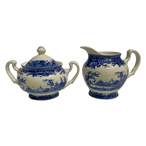 Blue Pagoda Transferware Porcelain Tea Set - Antique Reproduction | Classic Historia