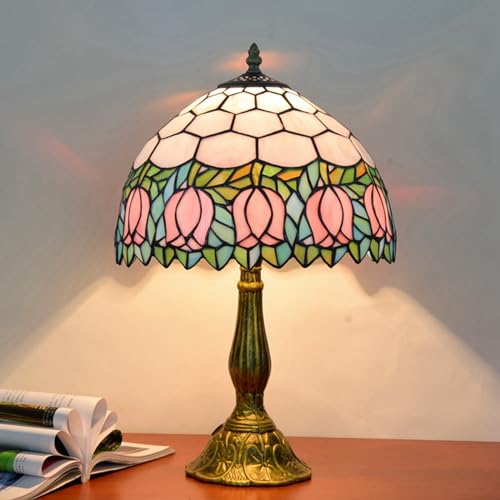Blivuself Tiffany Lamp - Pink Tulip Stained Glass | Classic Historia