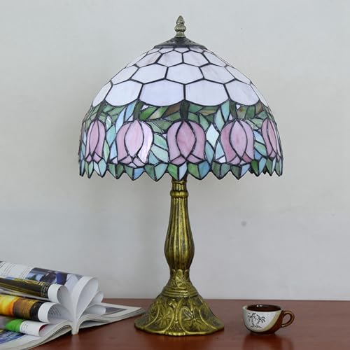 Blivuself Tiffany Lamp - Pink Tulip Stained Glass | Classic Historia