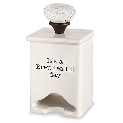White Ceramic Tea Bag Caddy  
