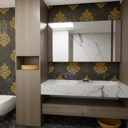 Black/Gold 3D Wallpaper for Stylish Rooms