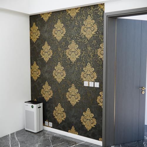 Black/Gold 3D Wallpaper for Stylish Rooms