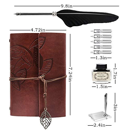 Antique Feather Quill Pen Calligraphy Set, Black Gift Box | Classic Historia