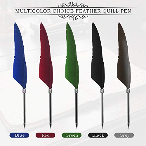 Antique Feather Quill Pen Calligraphy Set, Black Gift Box | Classic Historia