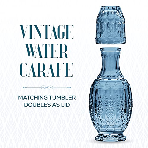 Elle Decor Vintage Bedside Water Carafe Set Blue | Classic Historia