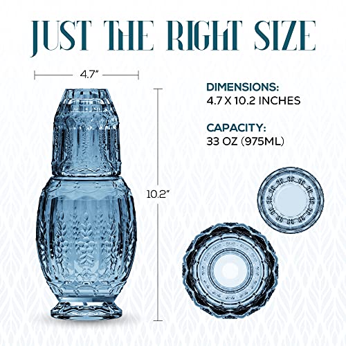 Elle Decor Vintage Bedside Water Carafe Set Blue | Classic Historia