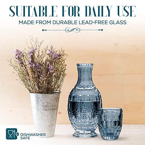 Elle Decor Vintage Bedside Water Carafe Set Blue | Classic Historia