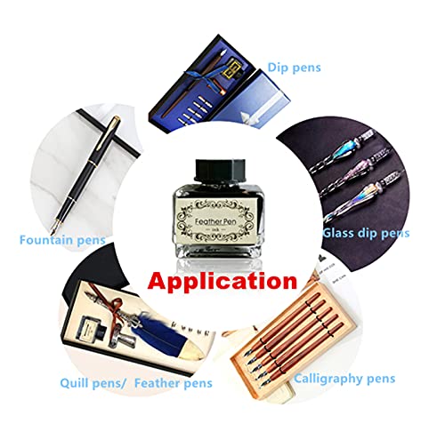 Black Calligraphy Ink for Fountain Pens Quill Pens 