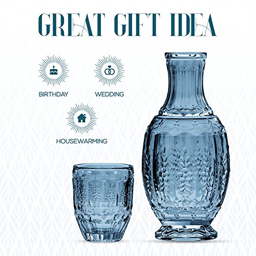 Elle Decor Vintage Bedside Water Carafe Set Blue | Classic Historia