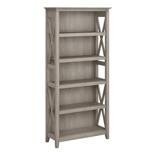 Key West Tall 5-Shelf Bookcase - Washed Gray