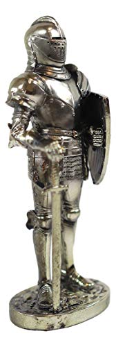 Ebros 7 Sir Geoffrey Knight Statue with Lion Shield | Classic Historia