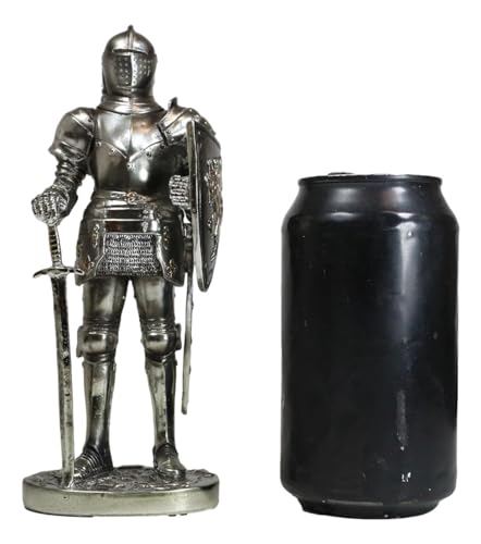 Ebros 7 Sir Geoffrey Knight Statue with Lion Shield | Classic Historia