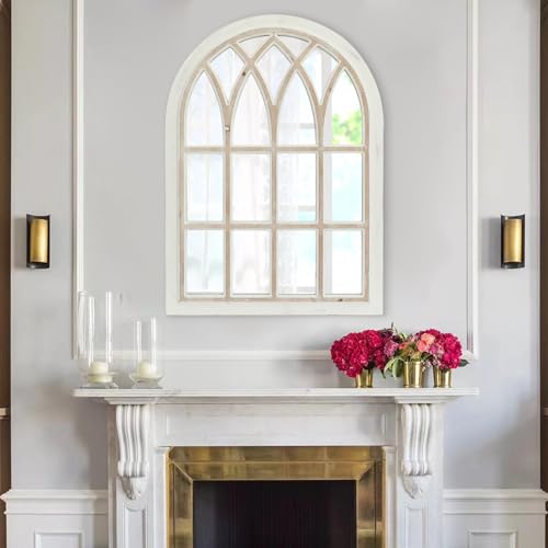 Flora Farmhouse Large White Wall Mirror