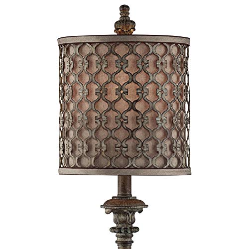 Beige Scroll Metal Buffet Table Lamp