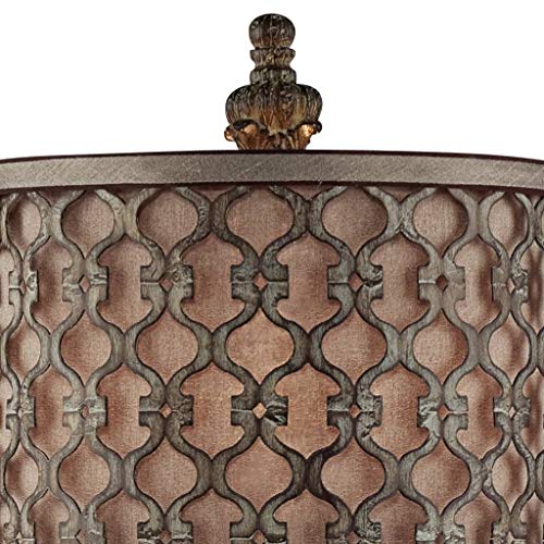 Beige Scroll Metal Buffet Table Lamp