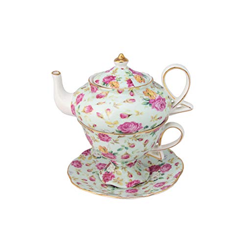 Gracie China Tea for One Set, Blue Rose Chintz | Classic Historia
