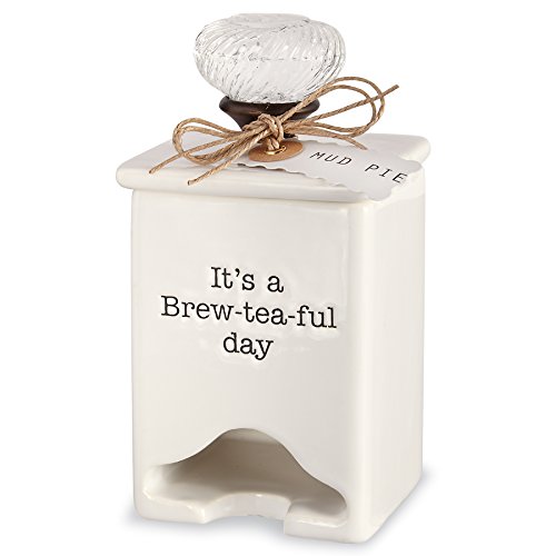White Ceramic Tea Bag Caddy  