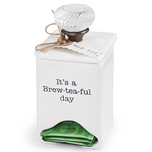 White Ceramic Tea Bag Caddy  