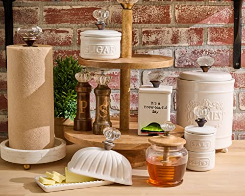 White Ceramic Tea Bag Caddy  