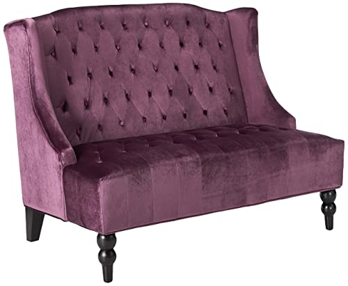 Leona Modern Glam Tufted Velvet Loveseat