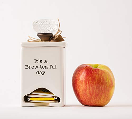 White Ceramic Tea Bag Caddy  