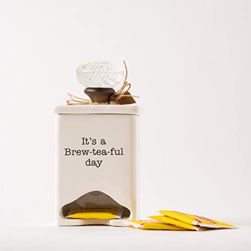 White Ceramic Tea Bag Caddy  
