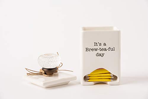 White Ceramic Tea Bag Caddy  