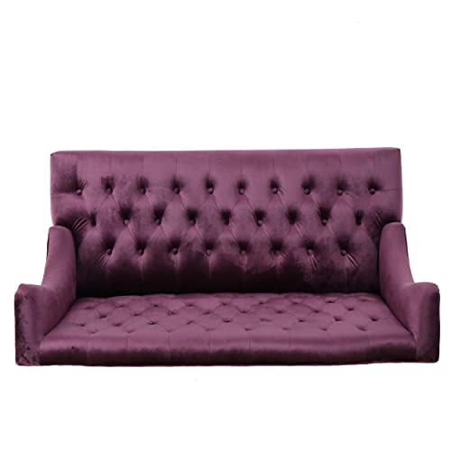 Leona Modern Glam Tufted Velvet Loveseat