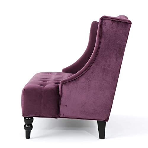 Leona Modern Glam Tufted Velvet Loveseat