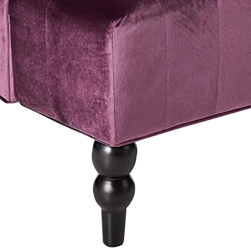 Leona Modern Glam Tufted Velvet Loveseat