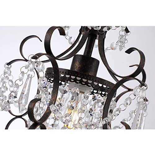 Elegant Mini Antique Bronze Crystal Chandelier Fixture | Classic Historia