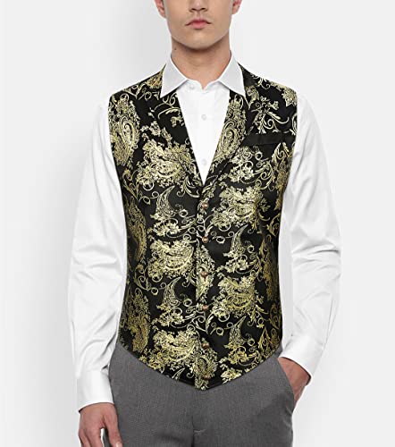 Victorian Gothic Gold Paisley Vest for Men