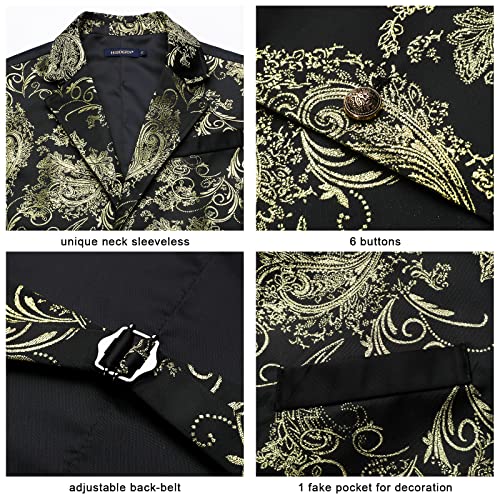 Victorian Gothic Gold Paisley Vest for Men
