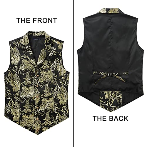 Victorian Gothic Gold Paisley Vest for Men