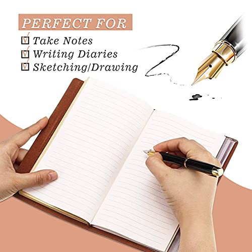 PRSTENLY Leather Journal: 140 Page Refillable Notebook