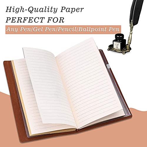 PRSTENLY Leather Journal: 140 Page Refillable Notebook