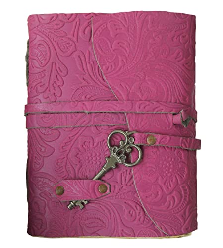 Pink Vintage Leather Journal Grimoire - 8X6